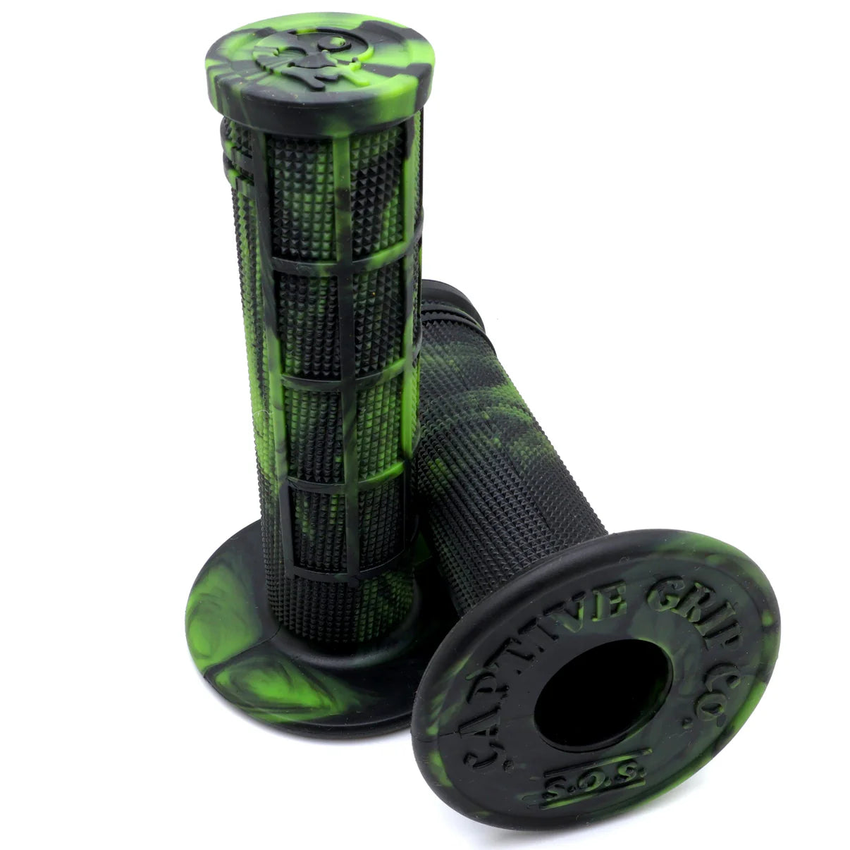 GREEN/BLACK Captive S.O.S. Half Waffle Grips