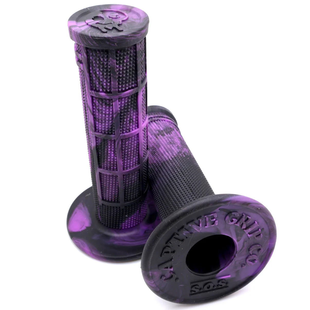 PURPLE/BLACK Captive S.O.S. Half Waffle Grips